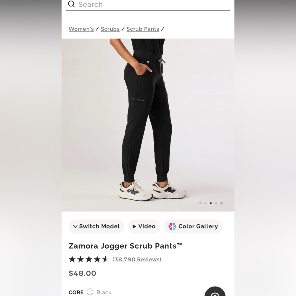 Figs Black Zamora Jogger Scrub Pants